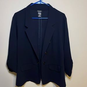 Soho Navy Blazer scrunch sleeve 3/4